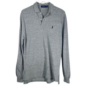 POLO Ralph Lauren Grey Long Sleeve Polo Style Men's Shirt Size Small